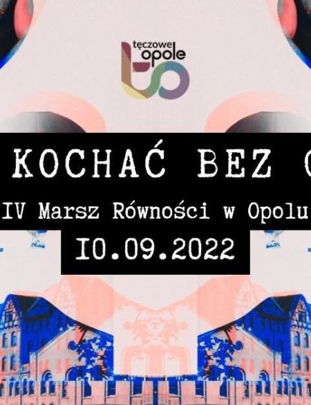 benerek informacyjny, napis można kochać bez granic, IV marsz równości, 10.09.2022, Opole, różowe tło, balony