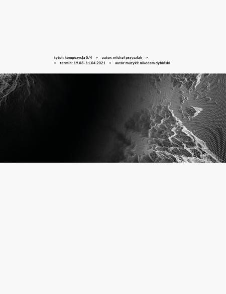 banerek informujący o wystawie pt. kompozycja 5/4 