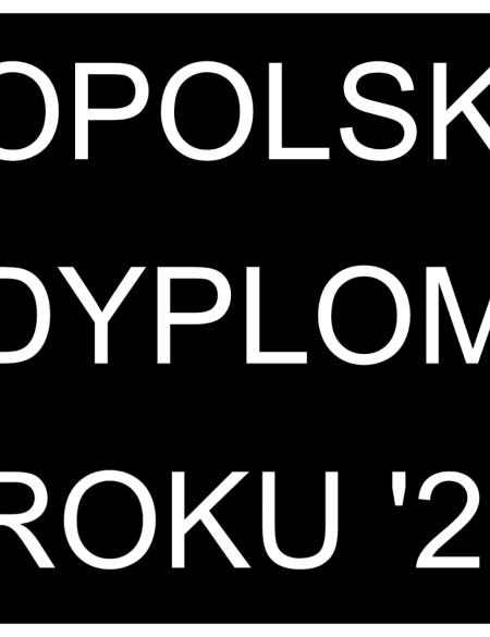 biały napis na czarnym tle: dyplom roku 2023