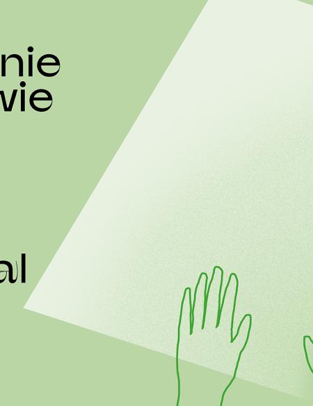 banerek informacyjny, zielone tło, napis śniadanie na trawie 