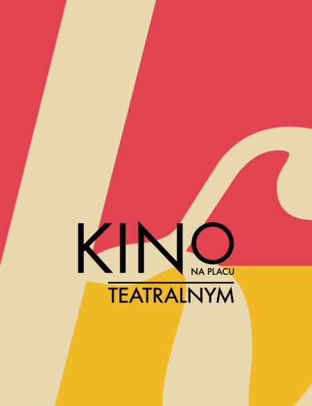 baner informacyjny z napisem kino na placu teatralnym