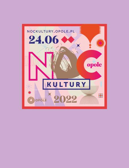 bannerek informacyjny, noc kultury, 24.06, formy abstrakcyjne, wielobarwne