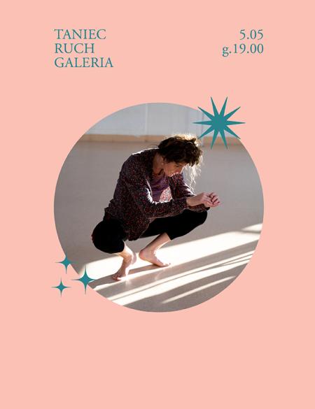 baner informujący o spotkaniu ze zdjęciem kobiety która kuca 