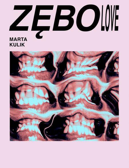 plakat ukazujący projekt Zębolove, Marta Kulik, zdjęcie zębów na różowym tle