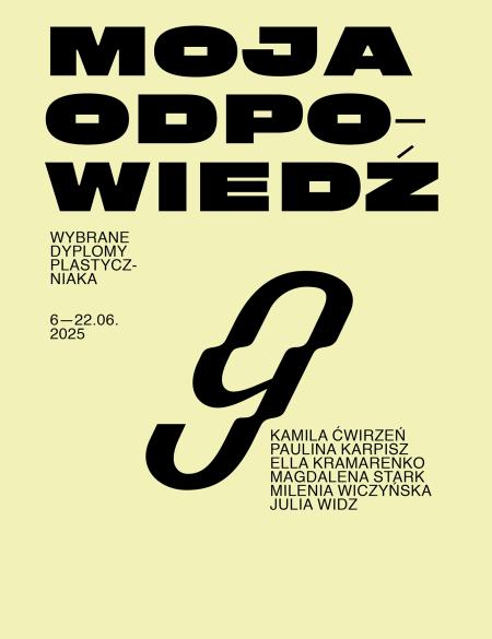 baner informacyjny, napis: moja odpowiedź ...9, wystawa absolwentów plastyczniaka w Opolu