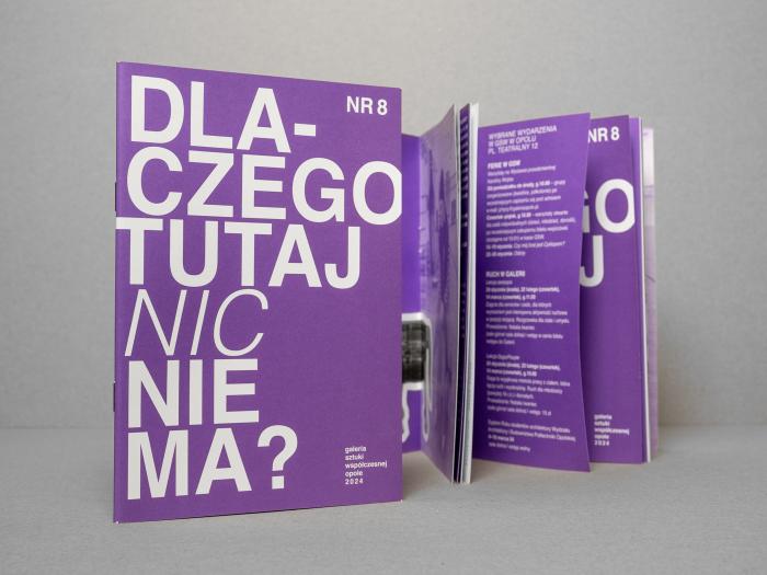 okładka gzetki nr 8, napis na fioletowym tle: dlaczego tutaj nic nie ma