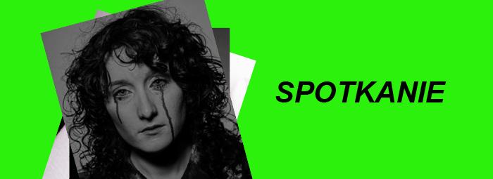 baner informacyjny, zdjęcie kobiety - twarz płącząca, napis spotkanie 