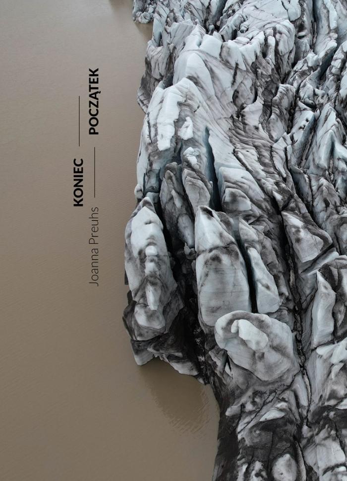 baner informacyjny, motyw kamienia, szare tło, napis: Joanna Phreus, Koniec-Początek