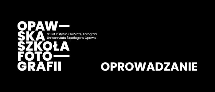 baner informujący o oprowadzaniach w galerii. nazwa 