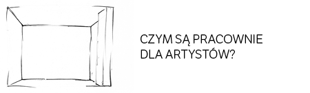 białe tło, napis: czym sa pracownie dla artystów? 