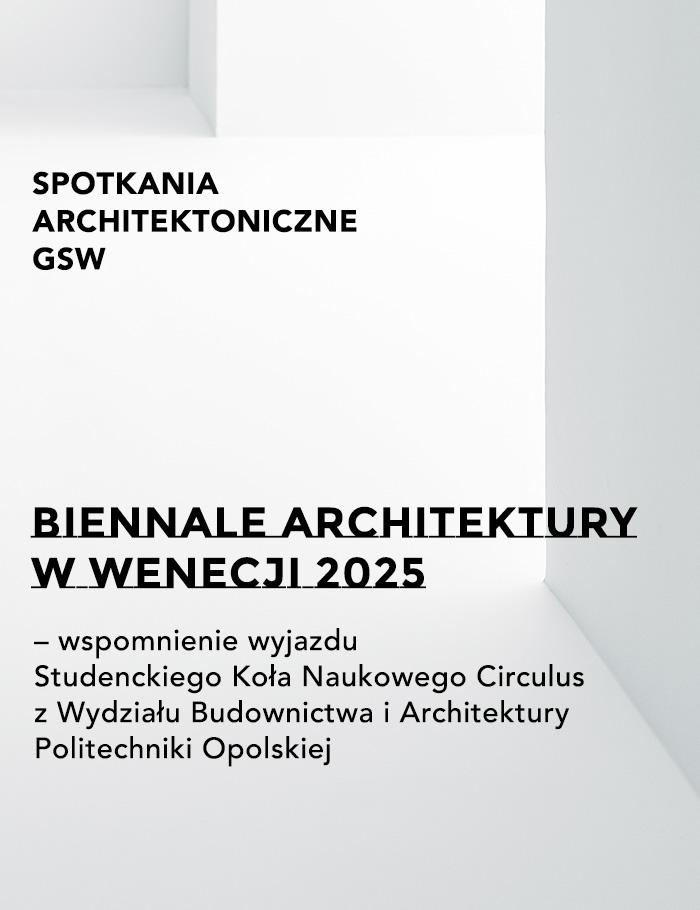 bener informacyjny, napis: biennale w wenecji, wspomnienia studentów PO Opole