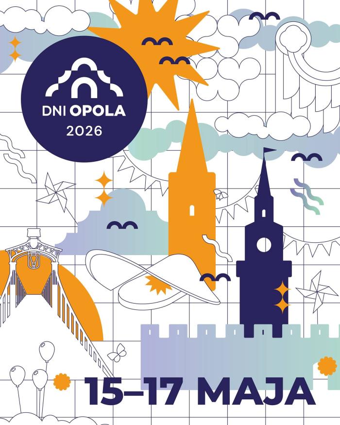 Plakat informacyjny z logiem Dni Opola